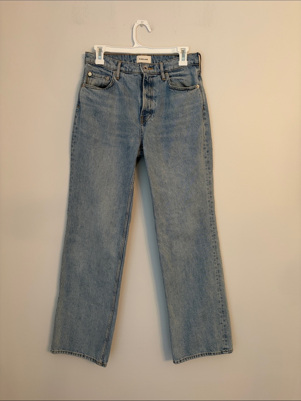 Everlane Relaxed Fit 90's Forever Straight Jeans in Light Wash
